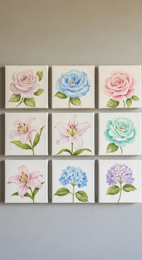 Mini Canvas Flower Panels