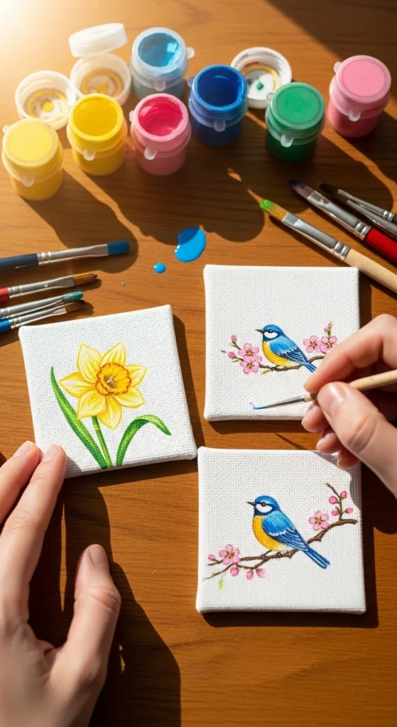 Painted Canvas Coasters