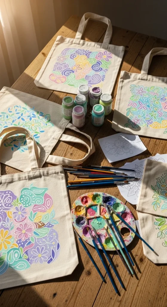 Painted Canvas Tote Bags