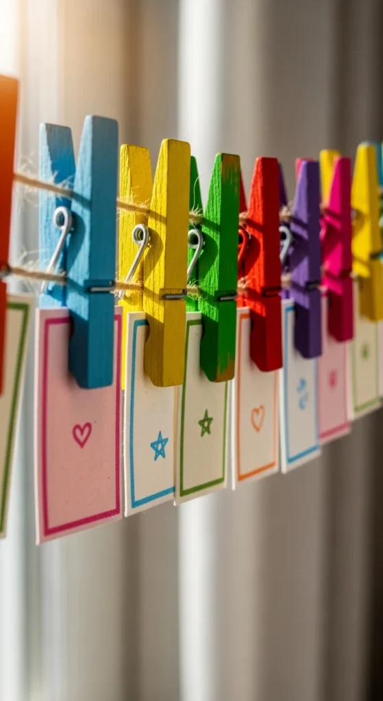 Painted Clothespin Garland