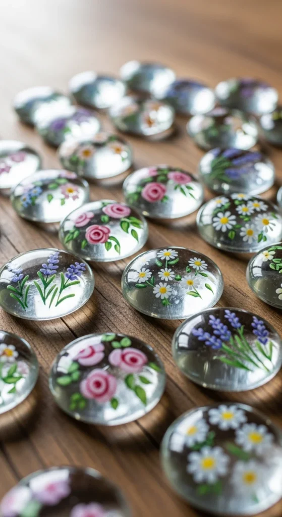 Painted Glass Pebbles