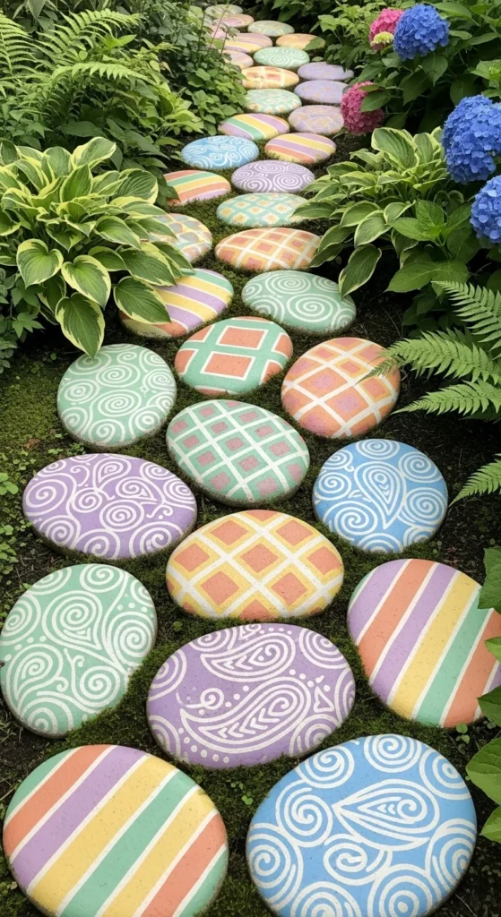 Painted Patio Stones
