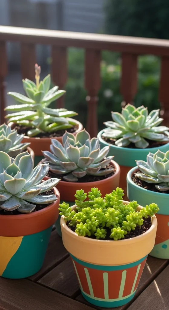 Painted Pots for Succulents