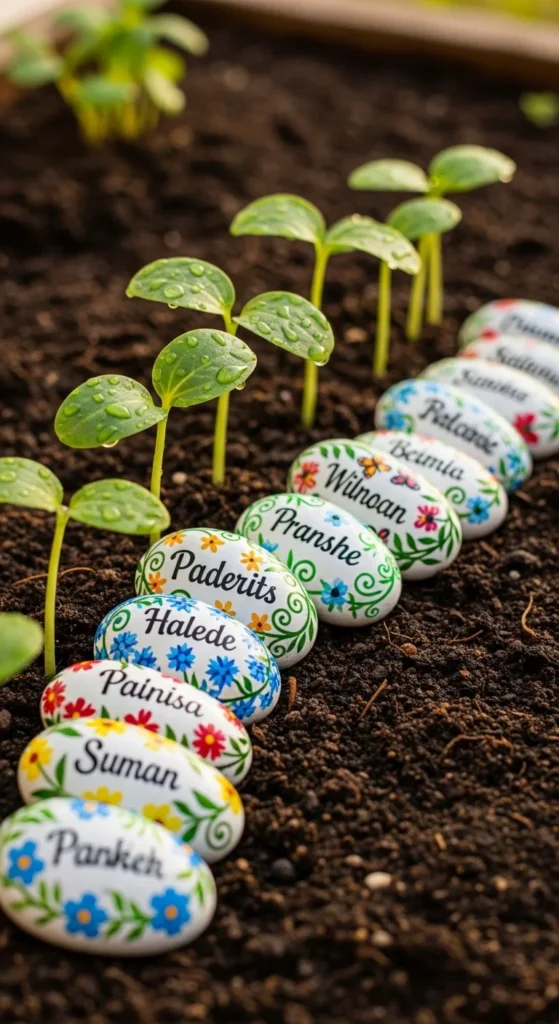 Painted Rock Garden Markers