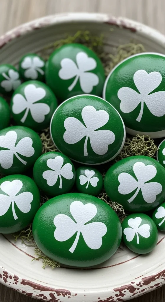Painted Rock Shamrocks