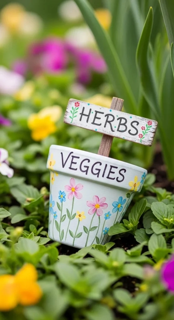 Painted Terracotta Pot Sign