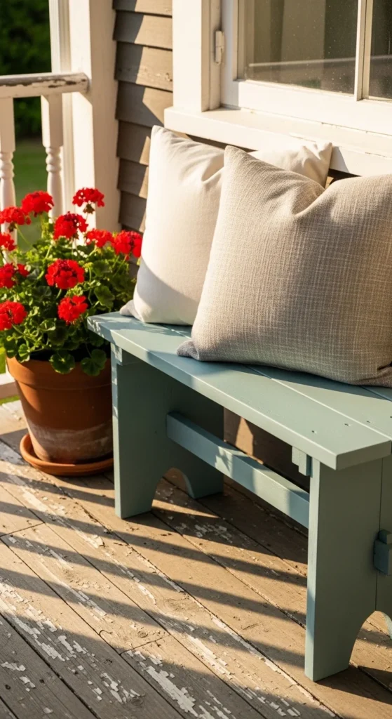 Painted Wooden Bench