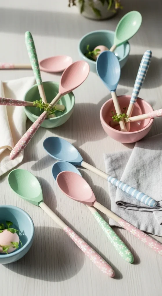 Painted Wooden Spoons as Decor