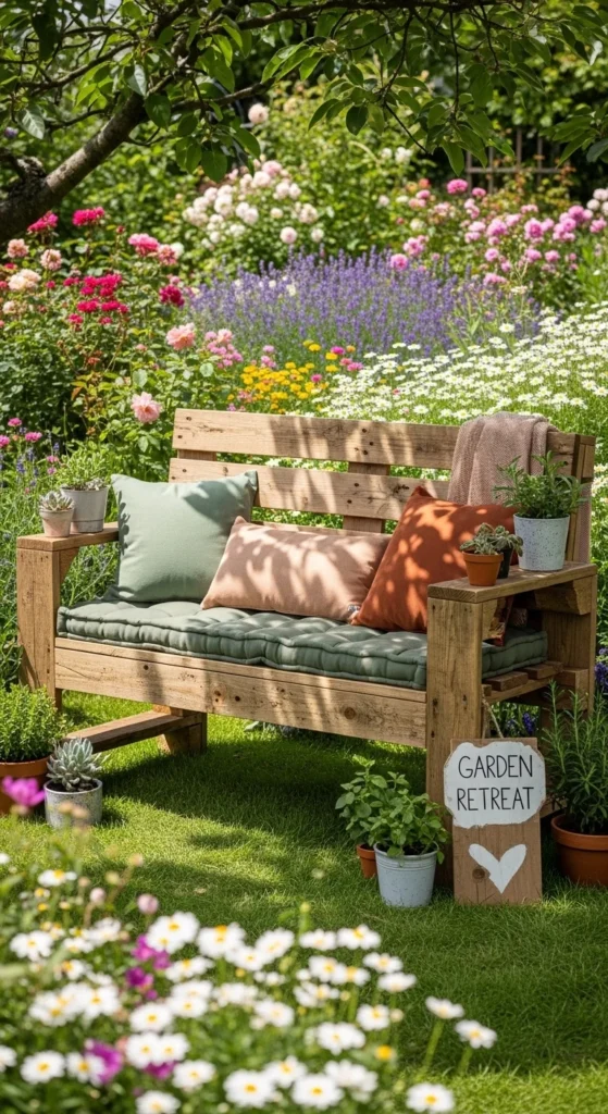 Pallet Wood Garden Bench