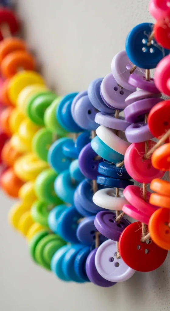 Rainbow Button Garland