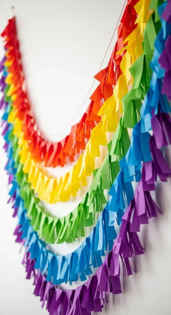 Rainbow Paper Fringe Garland