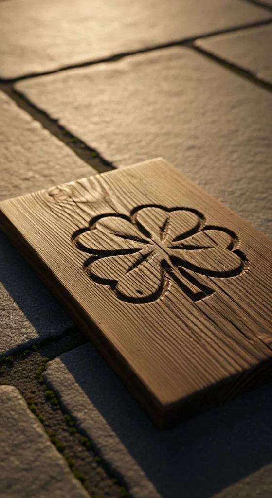 Rustic Wooden Plaque with Shamrock