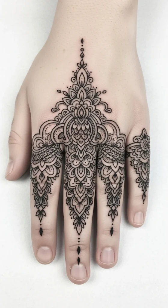 imple Lace Motif on Fingers