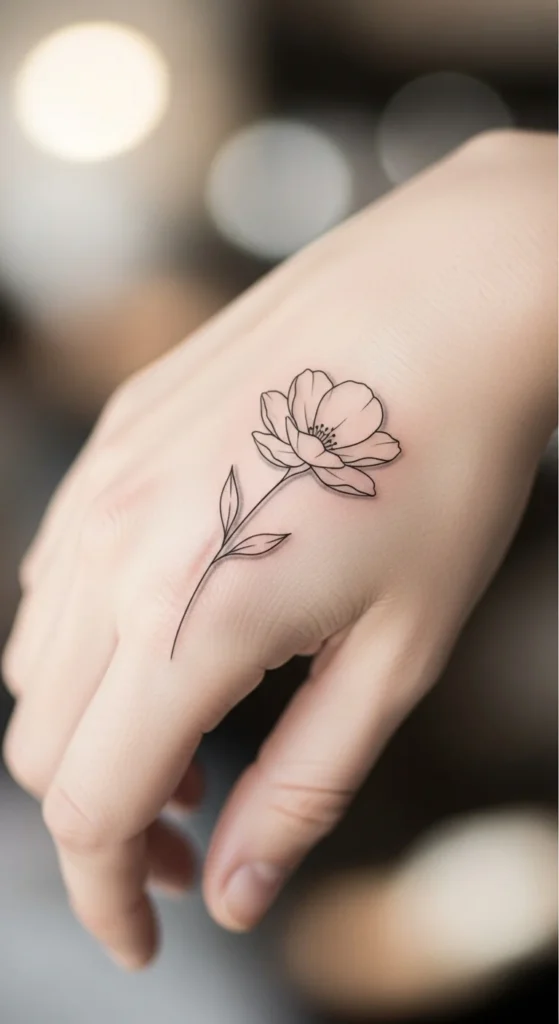 Single Flower on the Back of the Hand