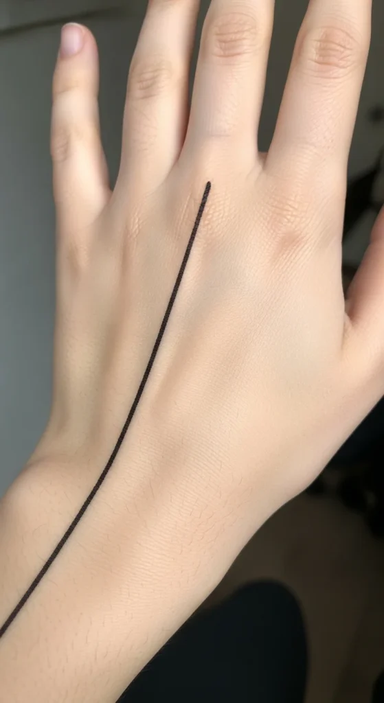 Single Line Design Across the Back of the Hand