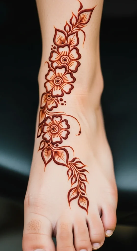 Soft Floral Pattern on Feet