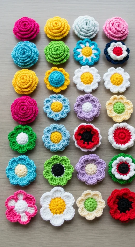 Sweet Crochet Flower Pins
