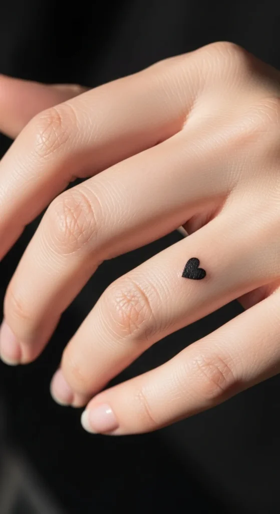 Tiny Heart Design on the Fingers