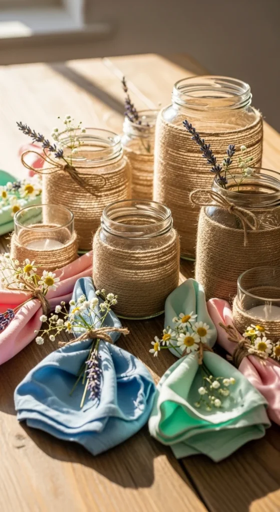 Twine-Wrapped Candle Holders