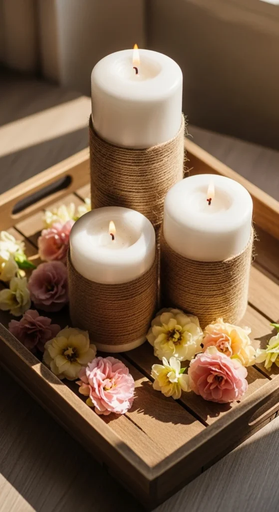  Twine-Wrapped Candles