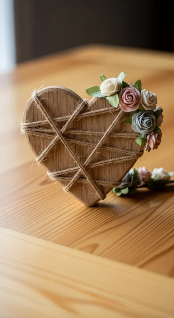  Twine Wrapped Heart Sign