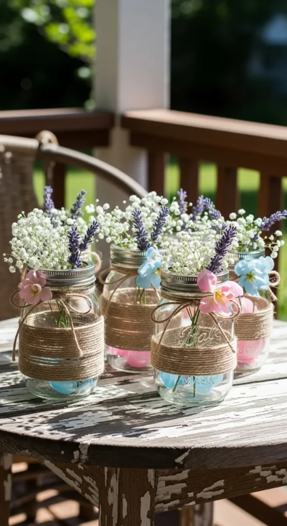 Twine Wrapped Mason Jar Sign