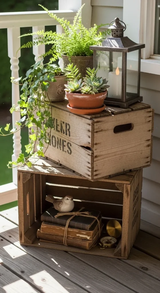 Upcycled Crate Shelves