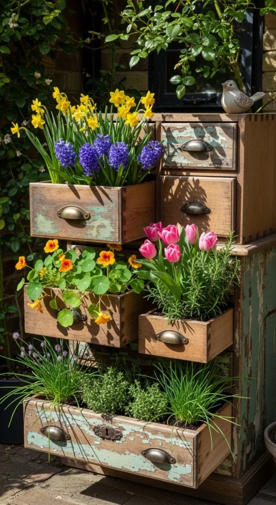 Upcycled Drawer Planters