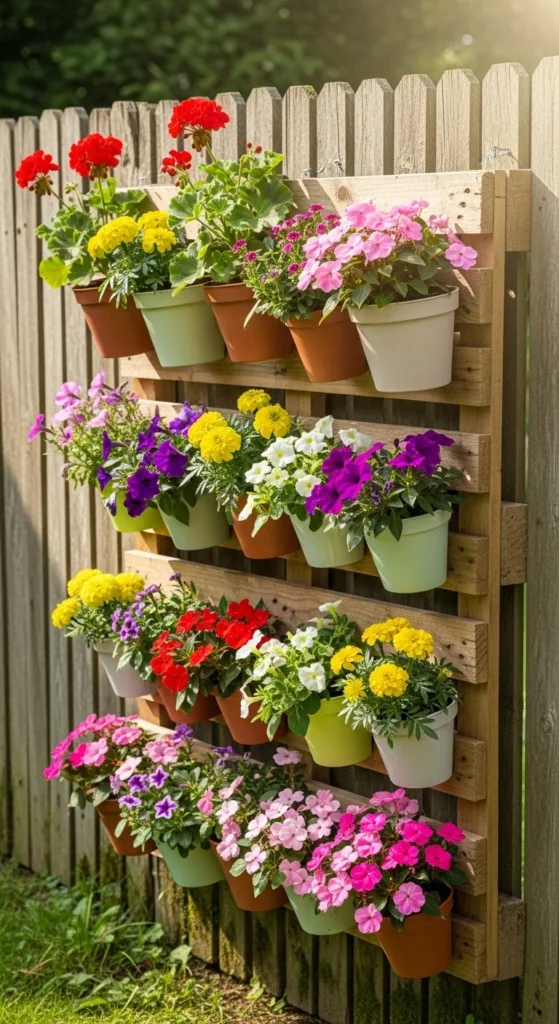 Vertical Pallet Flower Display