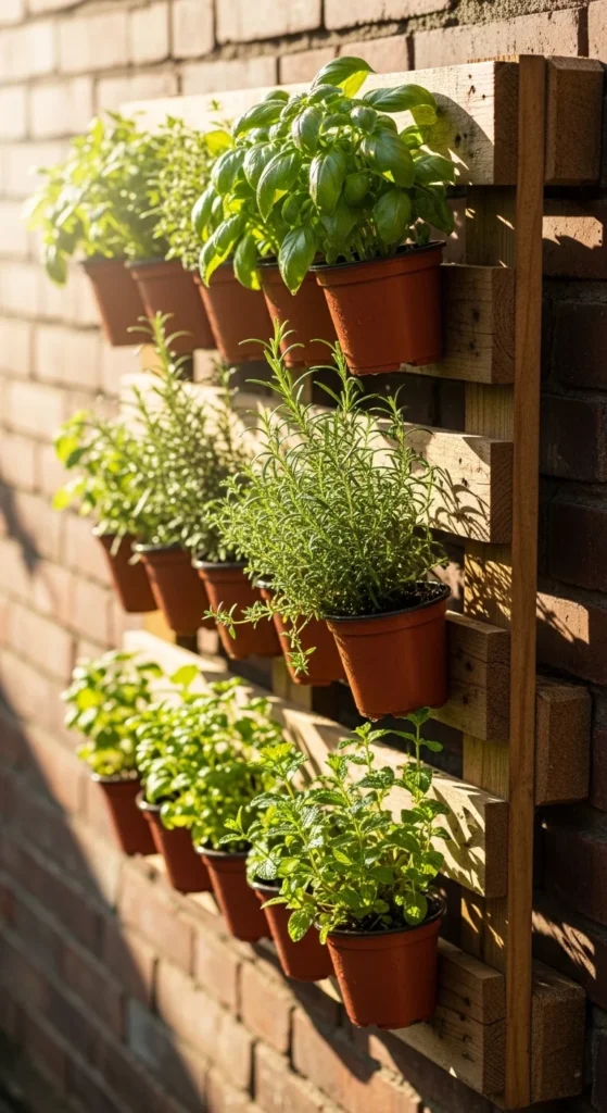 Vertical Pallet Herb Wall