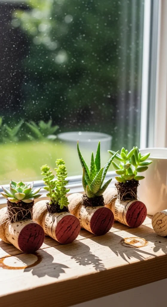 Wine Cork Succulent Planters