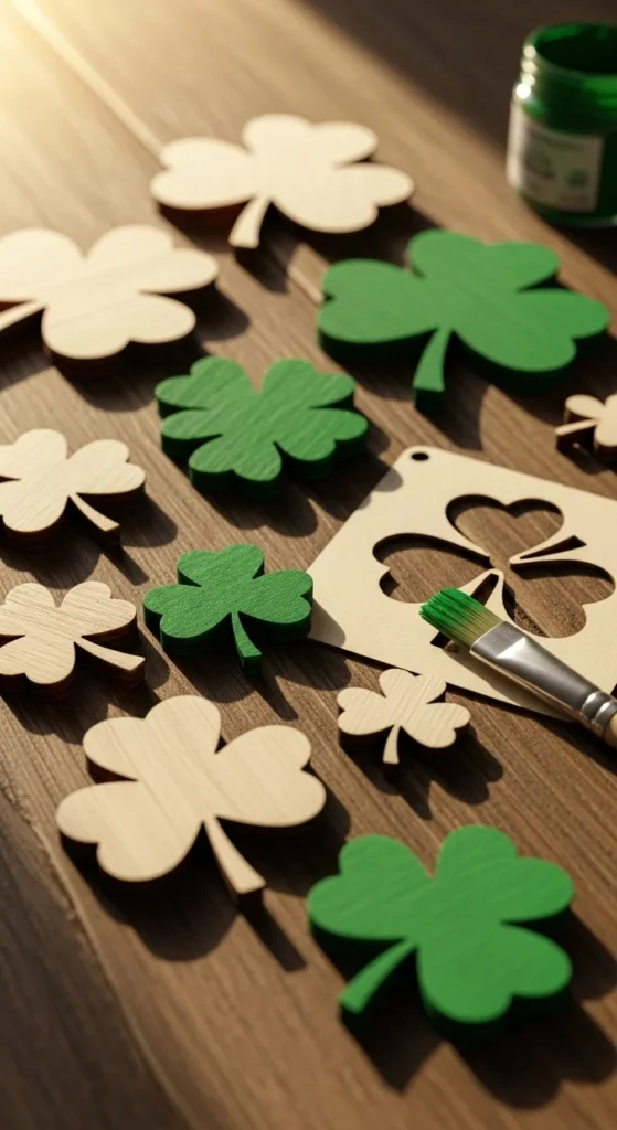 Wooden Shamrocks