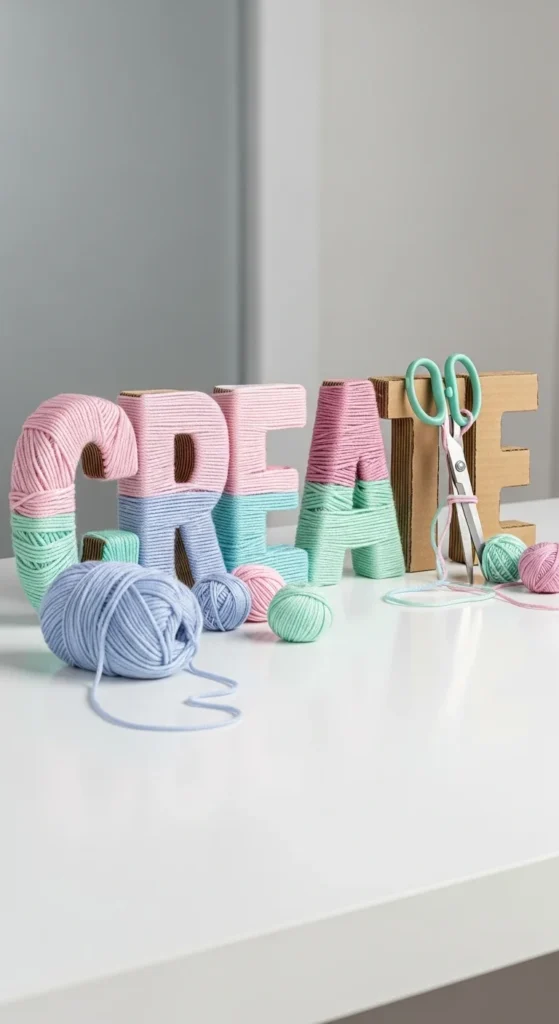 Yarn-Wrapped Letters