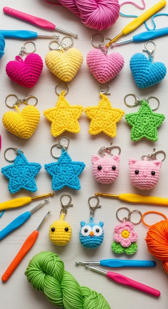 how to crochet a keychain