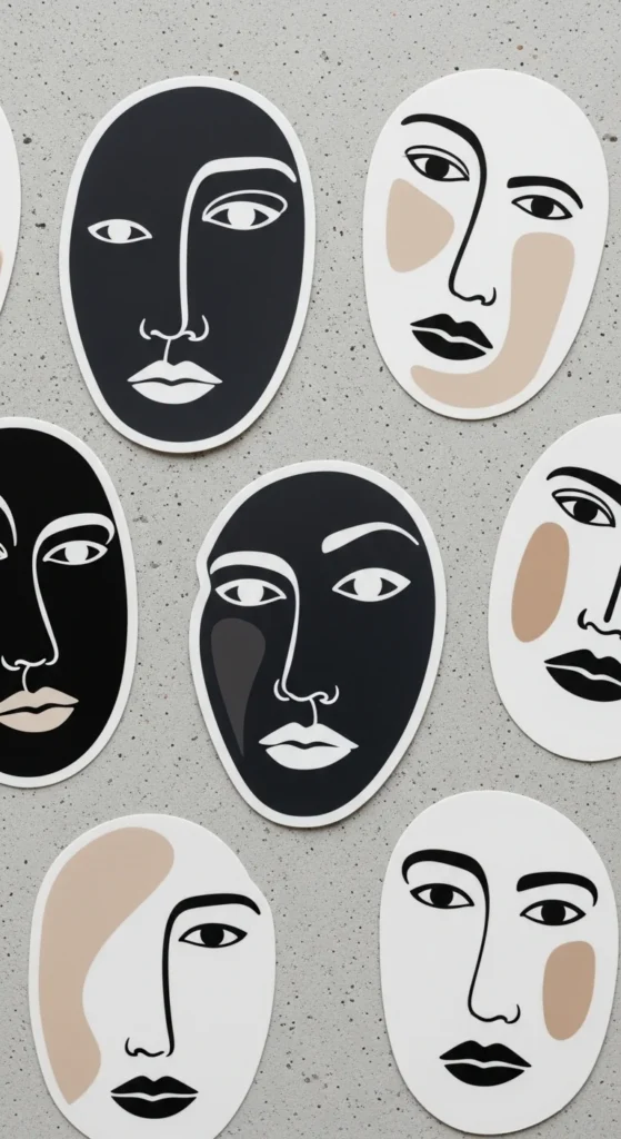 Abstract Faces Stickers