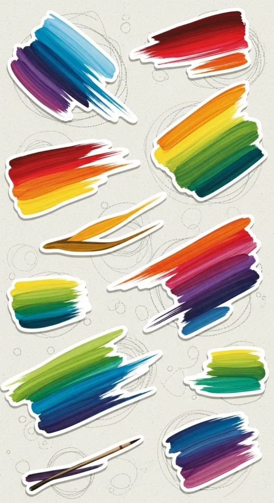 Artistic Paint Brush Stroke Stickers