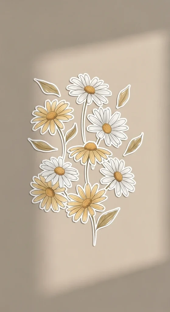 Boho Chic Daisy Stickers