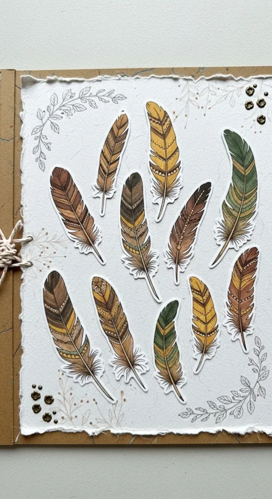 Boho Feather Stickers