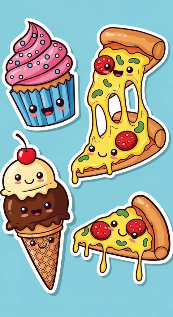 Cartoon Food Stickers