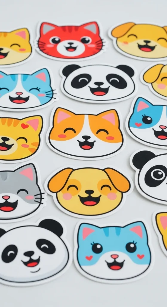 Cute Animal Faces Stickers