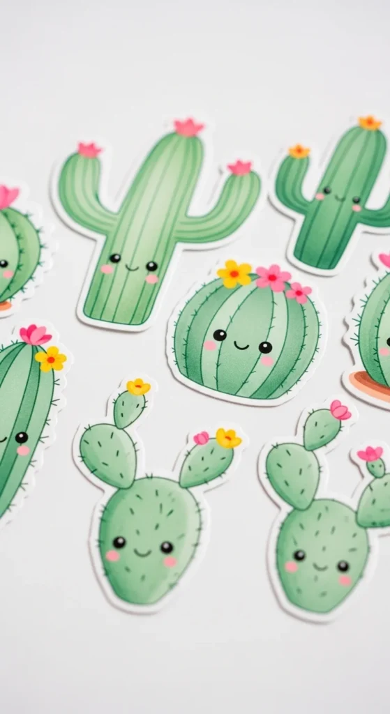 Cute Cactus Stickers