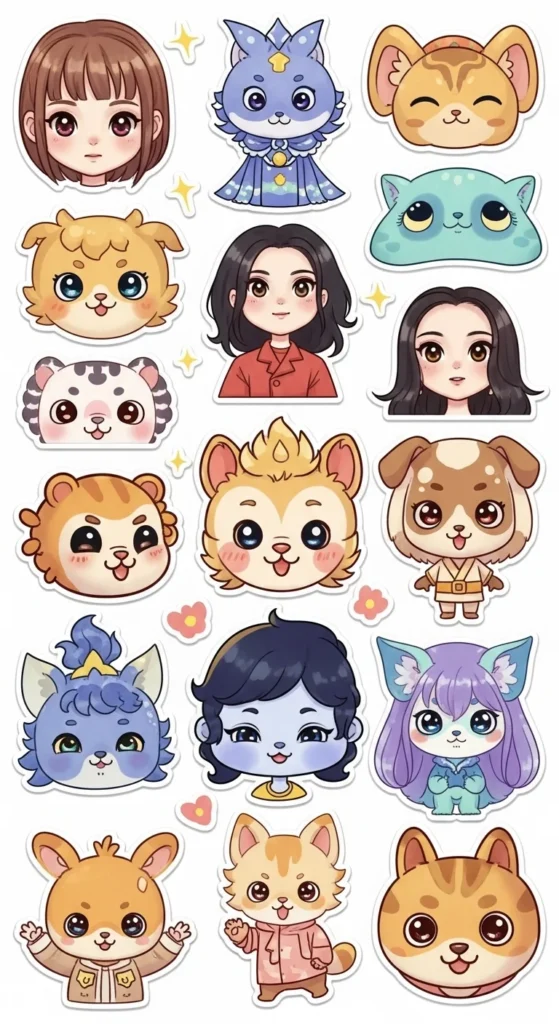 Cute Characters Stickers