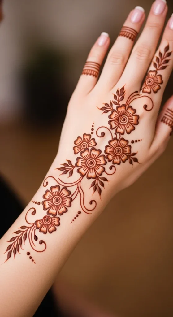 Delicate Florals on the Side of the Hand