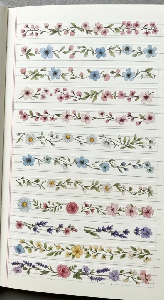 Floral Washi Tape Stickers