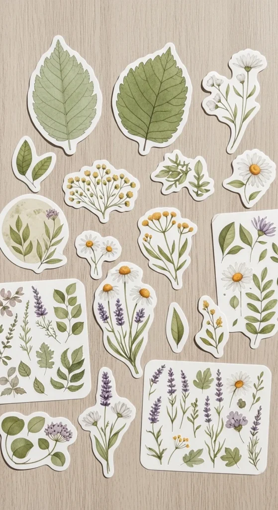Floral and Leaf Stickers