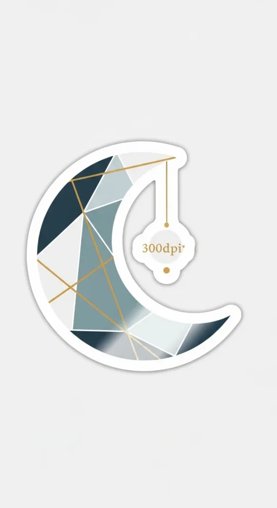  Geometric Moon Stickers