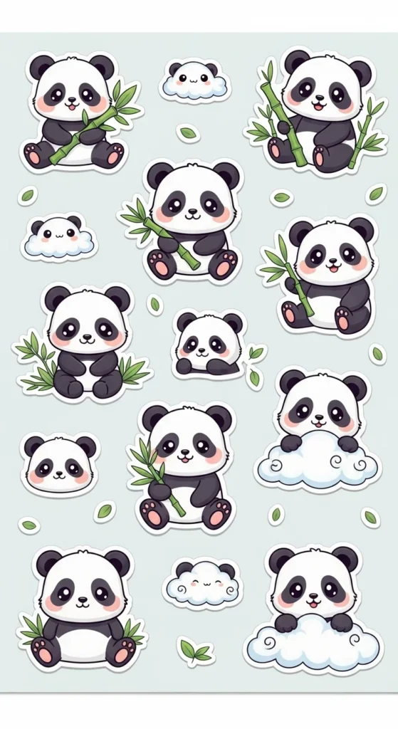 Kawaii Panda Stickers