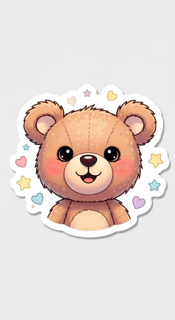 Kawaii Teddy Bear Stickers