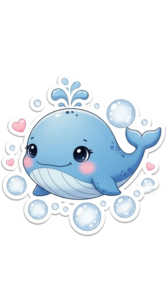 Kawaii Whale Stickers