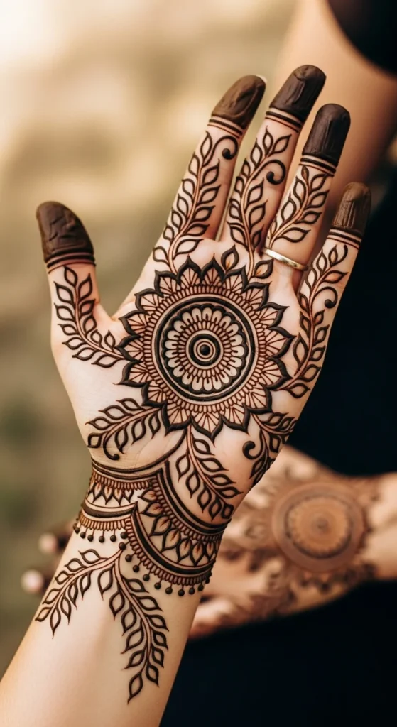 Leafy Mandala with Vines